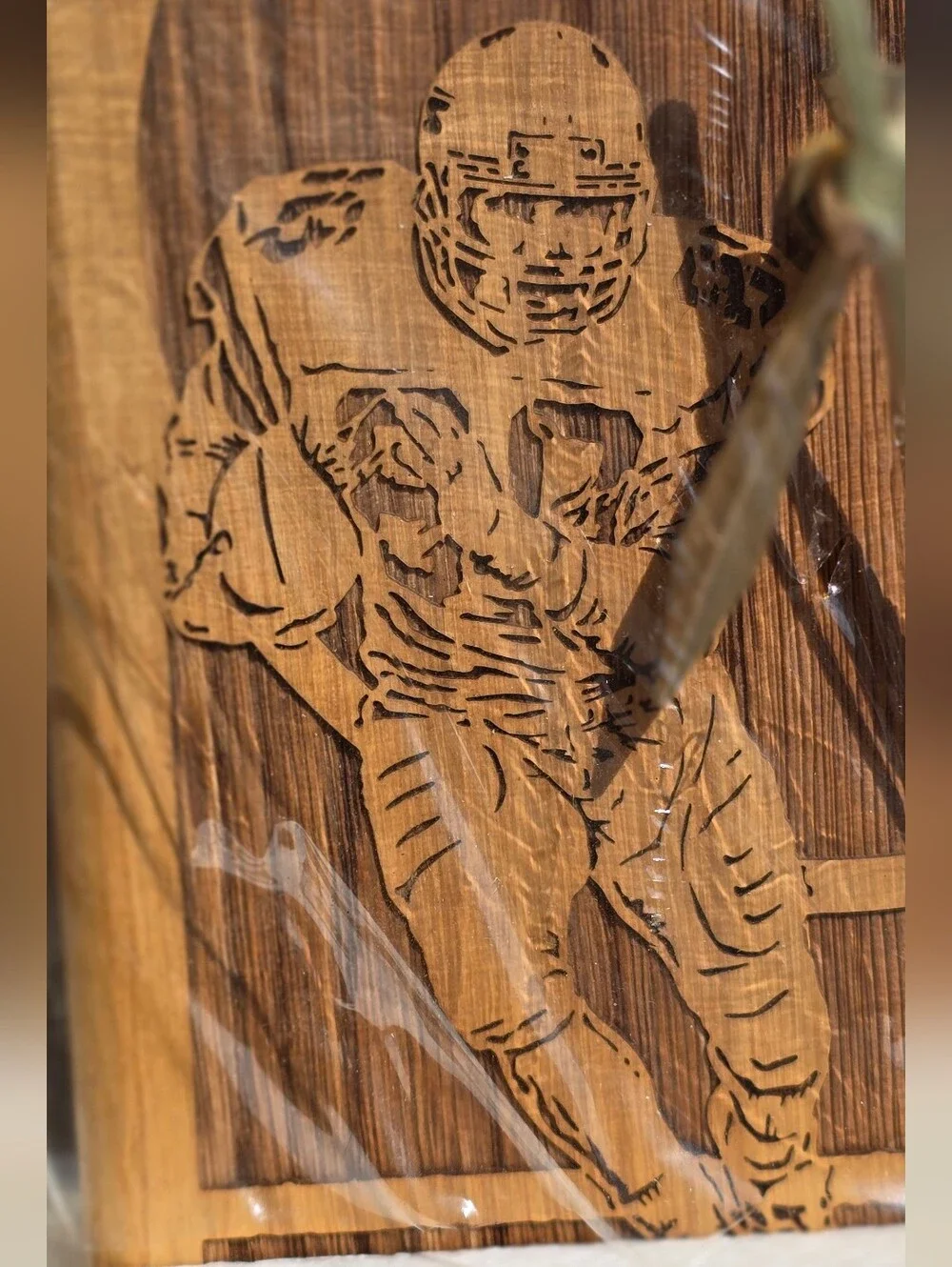 Vintage Laserform NFL NY Jets officially licensed laser-engraved wood clock